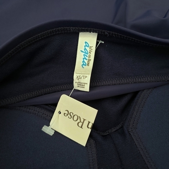 NWT La Vie En Rose Tankini Bandeau Swim Top in Navy Blue - Picture 6 of 8